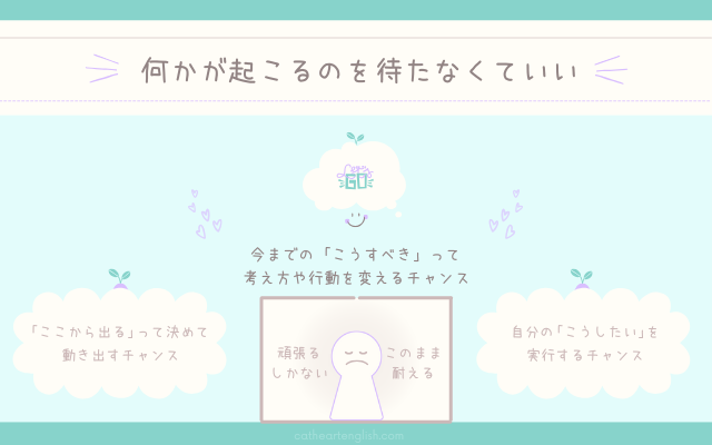 何かが起こるのを待たなくていい